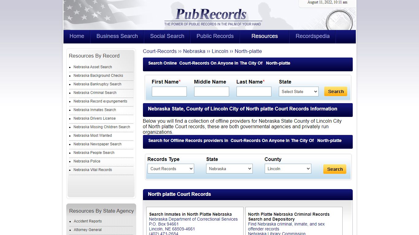 North platte, Lincoln County, Nebraska Court Records